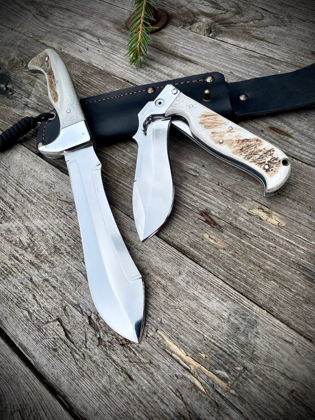 Складной нож White Hunter (Белый Охотник) в раскрытом виде, вид сбоку